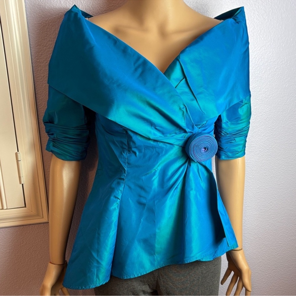 80’s Vintage Dramatic Statement Elegant Peacock T… - image 1